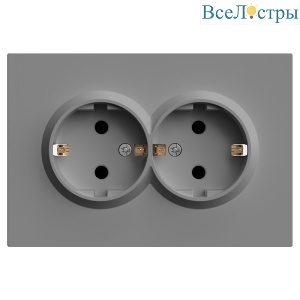 Розетка 2-местная с защитной шторкой Stekker Эмили RST16-5114-10 49960
