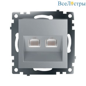Розетка компьютерная 2-местная RJ-45 Stekker Катрин GLS00-7109-03 50005