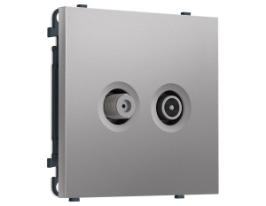 Комплект механизма розетки TV оконечной + SAT SIGMA Сталь матовый 5-862MHz 3.5dB/950-2150MHz 3.8dB QUANT PRO Ambrella Volt MS513310 (SP5133, PR217)