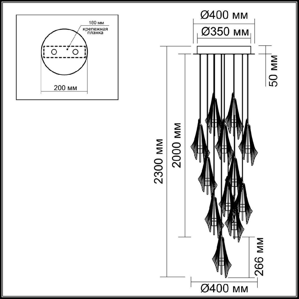 каскадная люстра odeon light l-vision afalina 5442/69l