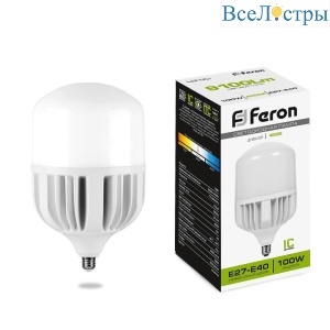 Лампа светодиодная Feron E27-E40 100W 4000K матовая LB-65 38219