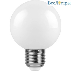 Лампа светодиодная Feron E27 3W 6400K Шар Матовая LB-37125902