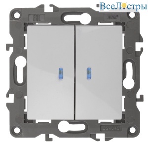Выключатель двойной с подсветкой Эра 14-1105-01 Б0034237