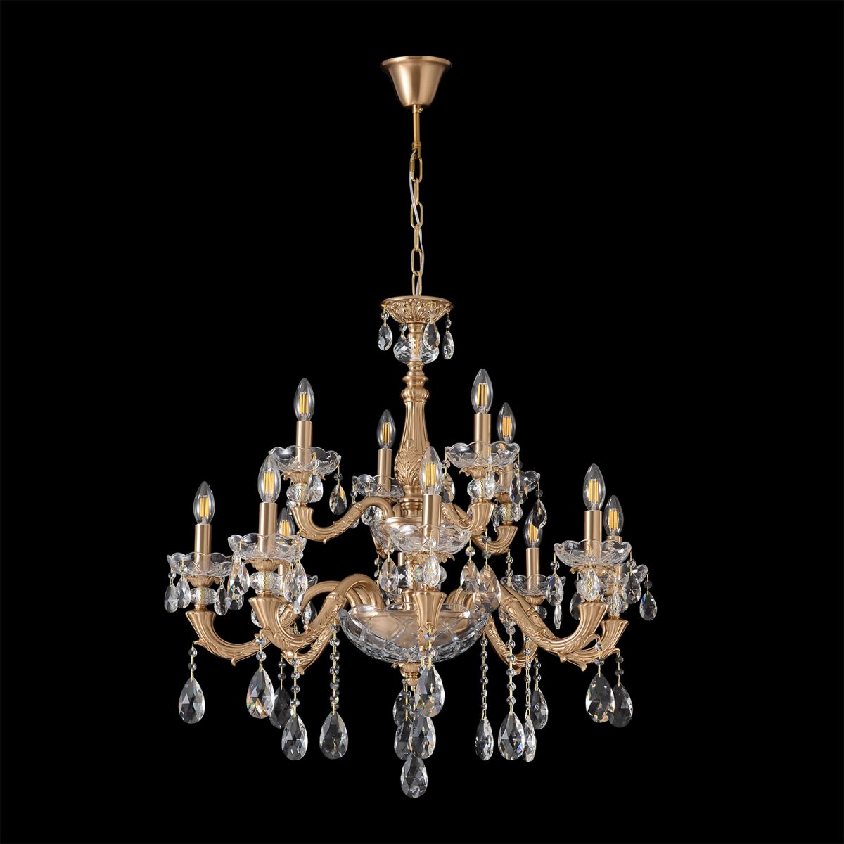 подвесная люстра crystal lux elizabeth sp8+4 brass