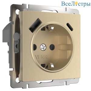 Розетка Werkel с быстрой зарядкой USB Type A+С белая W1171710 4690389176463