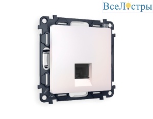 Комплект механизма телефонной розетки RJ-11(4P4C) со шторкой Ambrella Volt Alfa MA212030