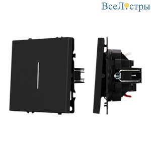 Механизм звонкового выключателя Arlight LED SWT-NOBE-MKR1-SFPL-L-BK (230V, 10A) (Черный оникс) 061734