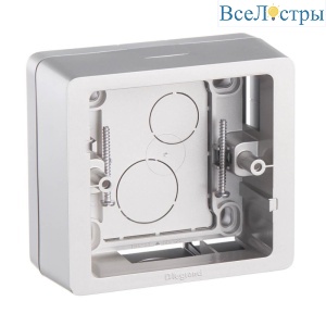 Коробка накладного монтажа 1-постовая Legrand Celiane титановая 080244