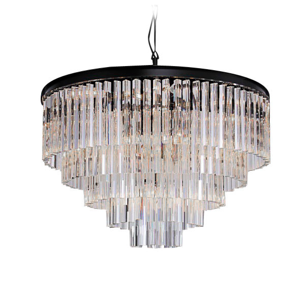 подвесная люстра delight collection odeon 10a black/clear