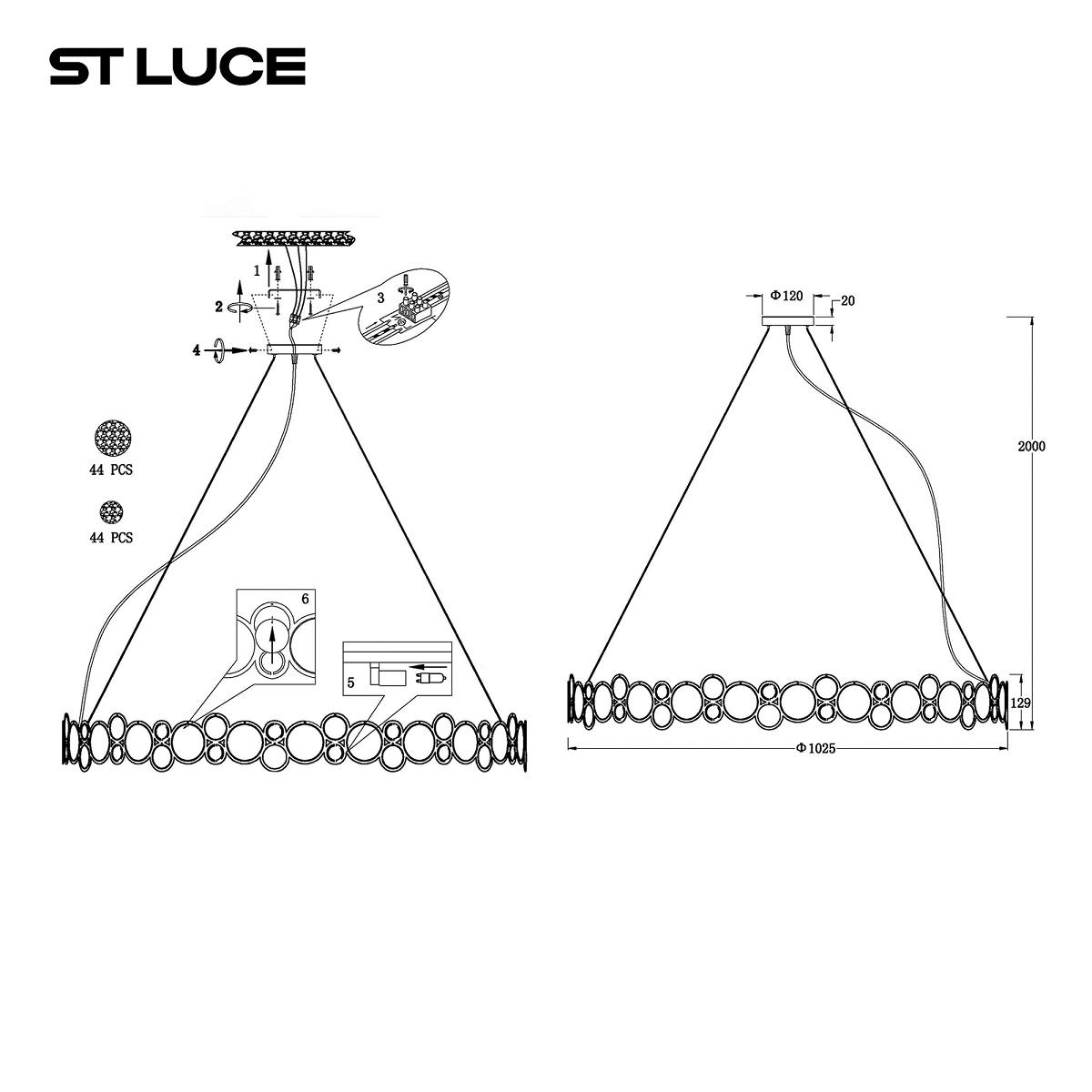 подвесная люстра st luce swatch sl6133.303.16