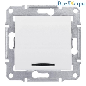 Выключатель одноклавишный с красной подсветкой Schneider Electric Sedna 10A 250V SDN0400321
