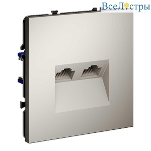 Розетка компьютерная встраиваемая Voltum S70 двойная RJ45+RJ45 кат.6, (кашемир) VLS060203