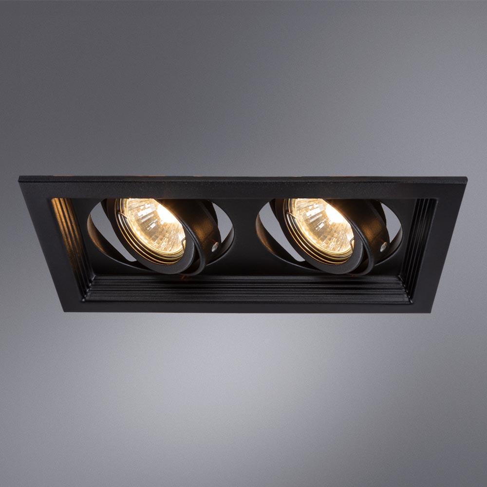 встраиваемый светильник arte lamp canis a6661pl-2bk