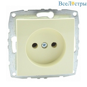 Розетка 2К Mono Electric Despina/ Larissa 16A 250V винтовое подключение крем 500-001722-116
