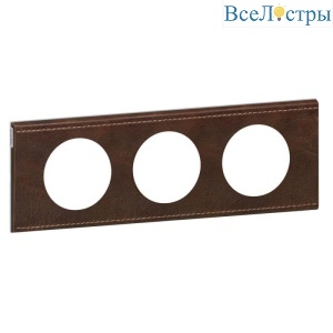 Рамка 3-постовая Legrand Celiane кожа текстура 069403