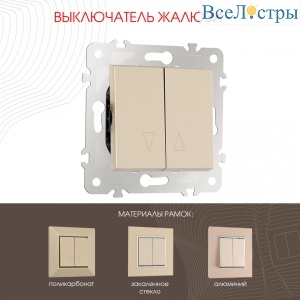 Выключатель жалюзи Arte Milano 203.38-2.shampan