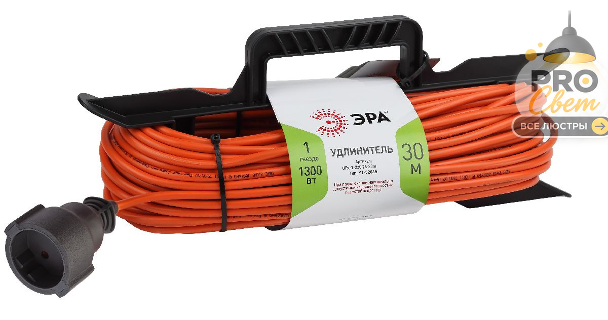 удлинитель силовой эра ufx-1-2x0.75-30m б0046822