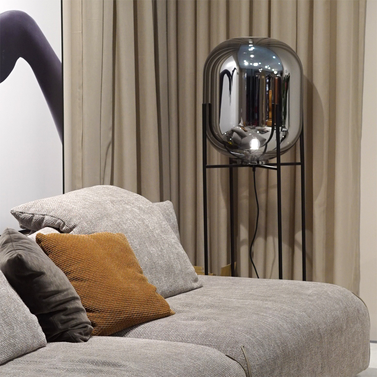 торшер delight collection floor lamp 9355f black/smoky