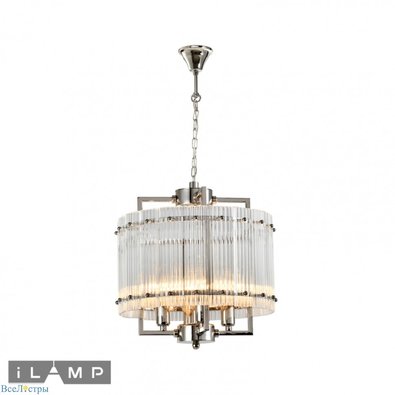 подвесная люстра ilamp silverstone p9503-4 nickel