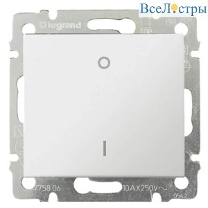 Выключатель одноклавишный трехполюсный Legrand Valena 10A 400V белый 774403