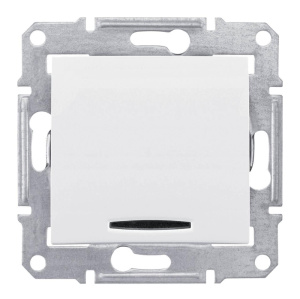 Переключатель перекрестный с синей подсветкой Schneider Electric Sedna 10A 250V SDN0501121