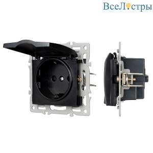Механизм розетки влагозащищенный Arlight SCT-MCP-PL-BK (250V, 16A) 043746