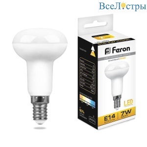 Лампа светодиодная Feron E14 7W 2700K Груша Матовая LB-45025513