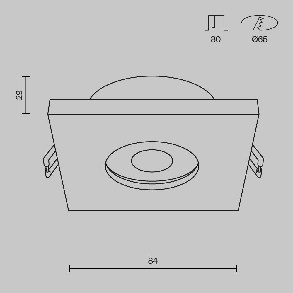 встраиваемый светильник maytoni technical stark dl083-01-gu10-sq-b