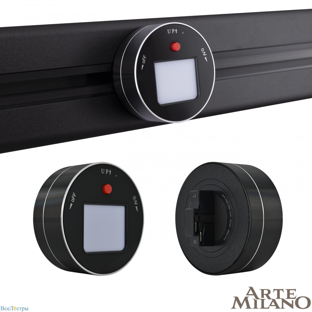 трековый светильник arte milano am-track-sockets 380011tl/light black