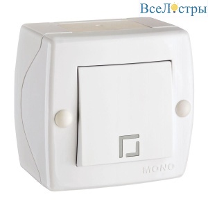 Выключатель Mono Electric Octans IP20 одноклавишный белый 104-010101-100