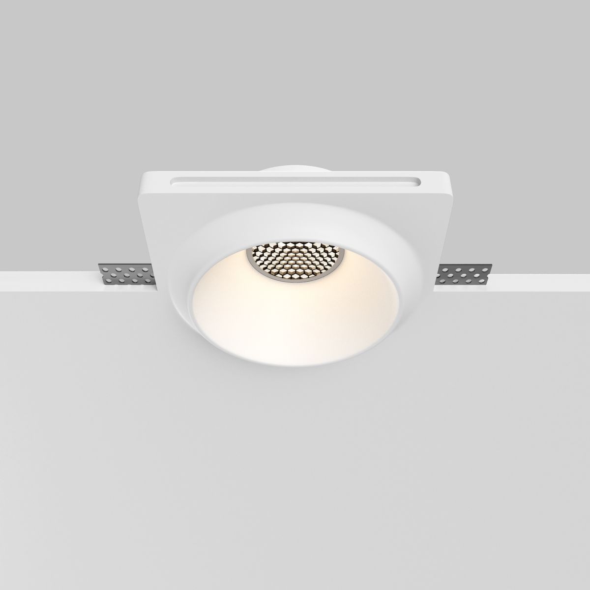 встраиваемый светильник maytoni gyps modern dl124-gu10-01-trs-w