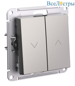 Выключатель 2-клавишный жалюзи, 10А, механизм Systeme Electric AtlasDesign Шампань ATN000519