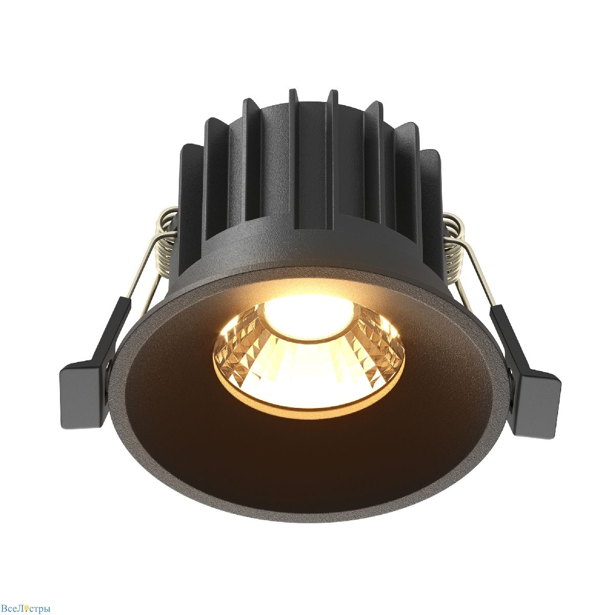 встраиваемый светильник maytoni round dl058-12w2.7k-b