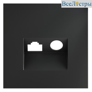 Накладка для розетки TV+RJ45 кат. 6 Voltum S70 (графит) VLS002707
