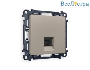 Комплект механизма телефонной розетки RJ-11(4P4C) со шторкой Ambrella Volt Alfa MA372030
