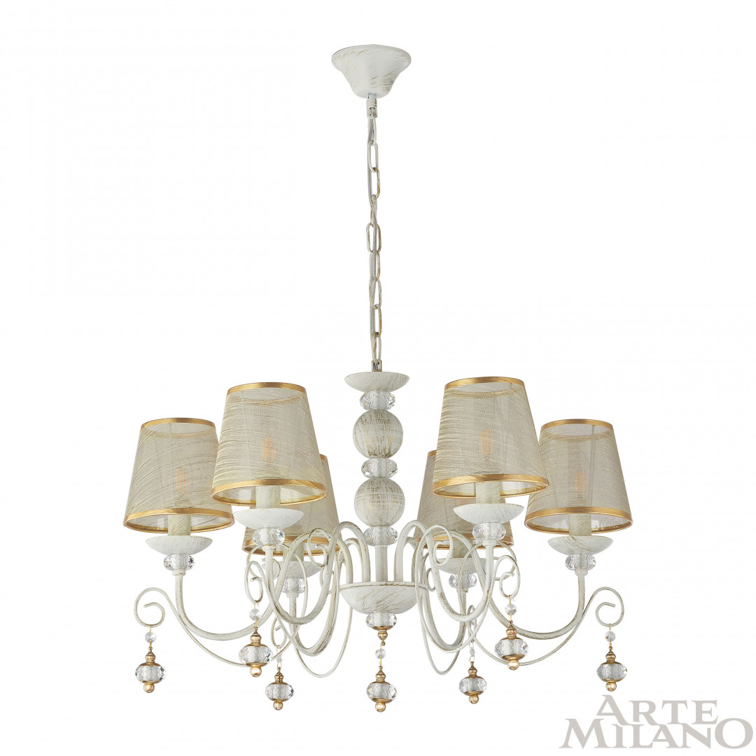 подвесная люстра arte milano 347620/6 wt+g