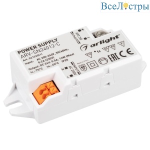 Блок питания Arlight ARV-SN24012-C 24V 12W IP20 0,5A 021020(1)