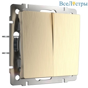 Выключатель двухклавишный проходной Werkel шампань рифленый W1122010 4690389160240