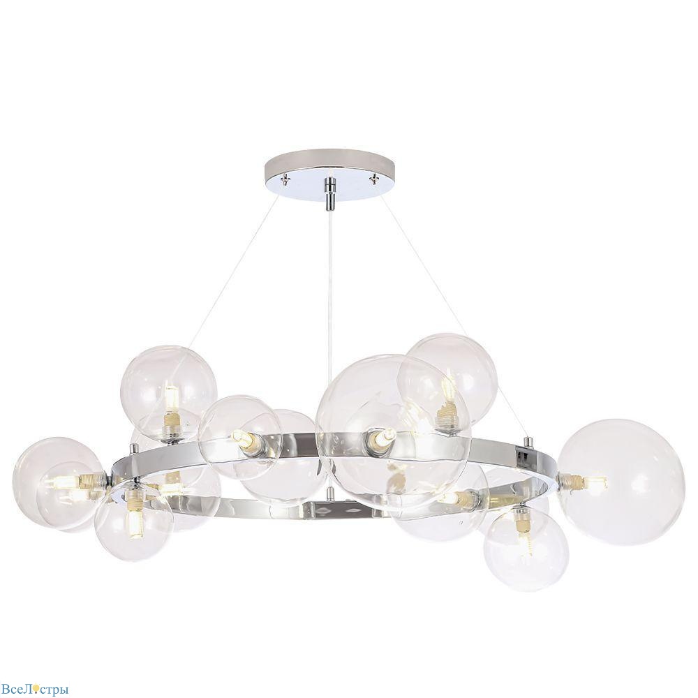 подвесная люстра crystal lux agata sp15 v2 chrome/transparente