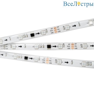 Светодиодная влагозащищенная лента Arlight 7,2W/m 30LED/m 5060SMD разноцветная 5M SPI-SE-B30-10mm 12V RGB-PX3 026369(2)