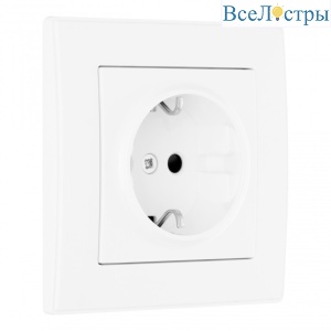 Комплект розетки с/з и шторками и рамкой Arte Milano SET06-1-40-1 white