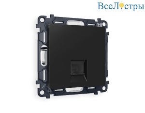 Комплект механизма телефонной розетки RJ-11(4P4C) со шторкой Ambrella Volt Alfa MA812030