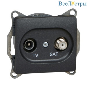 Розетка TV-SAT оконечная 1DB Systeme Electric Glossa Антрацит GSL000797