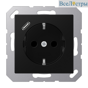 Розетка 2K+З Jung A1520-18CSWM