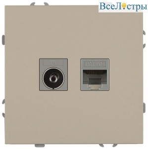 Розетка Эра Galaxy 15-3110-04 комбинированная RJ45+TV IP20 шампань Б0070782