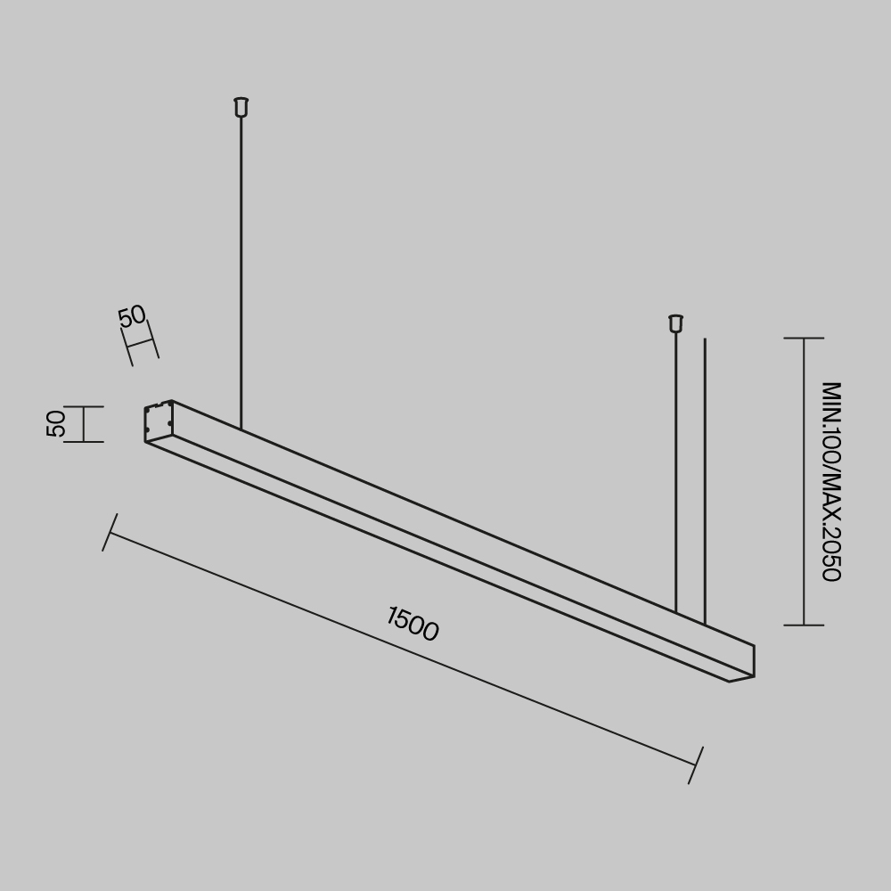 линейный подвесной светильник maytoni technical ll312022