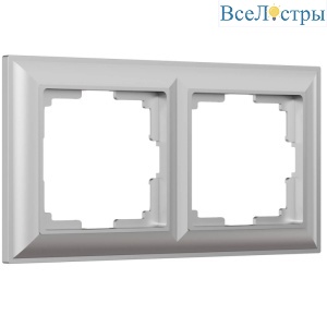 Рамка на 2 поста Werkel Fiore серебряный W0022206 4690389160356