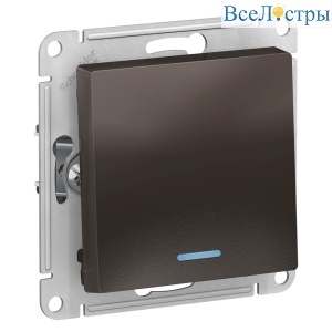 Выключатель 1-клавишный с подсветкой Systeme Electric AtlasDesign Мокко ATN000613