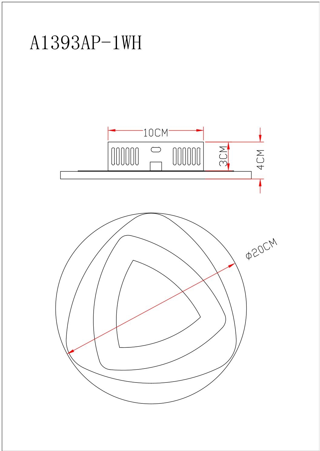 потолочный светильник arte lamp a1393ap-1wh