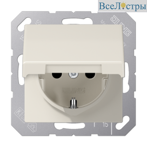 Розетка 2K+З с крышкой Jung AS1520KL